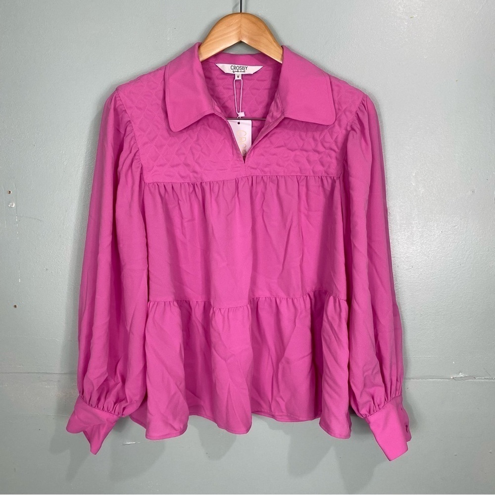 Crosby Josie Top Bright Orchid Pink Blouse